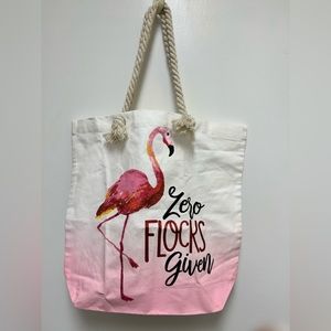 Flamingo Tote Bag ‘Zero Flocks Given’ NEW